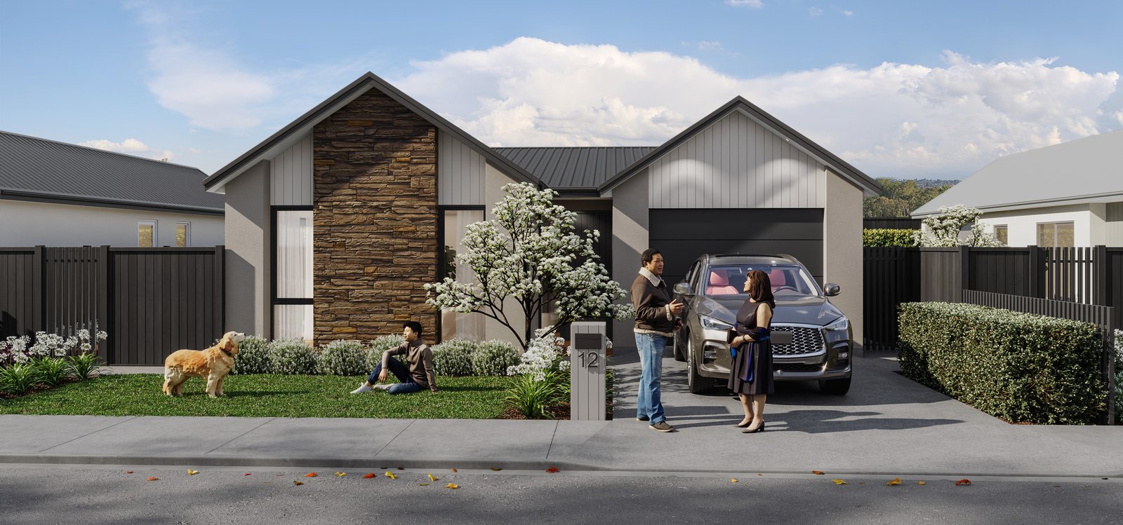 Lot 19 — 12 Waianiwa Place, Elmbridge Mews — architectural render