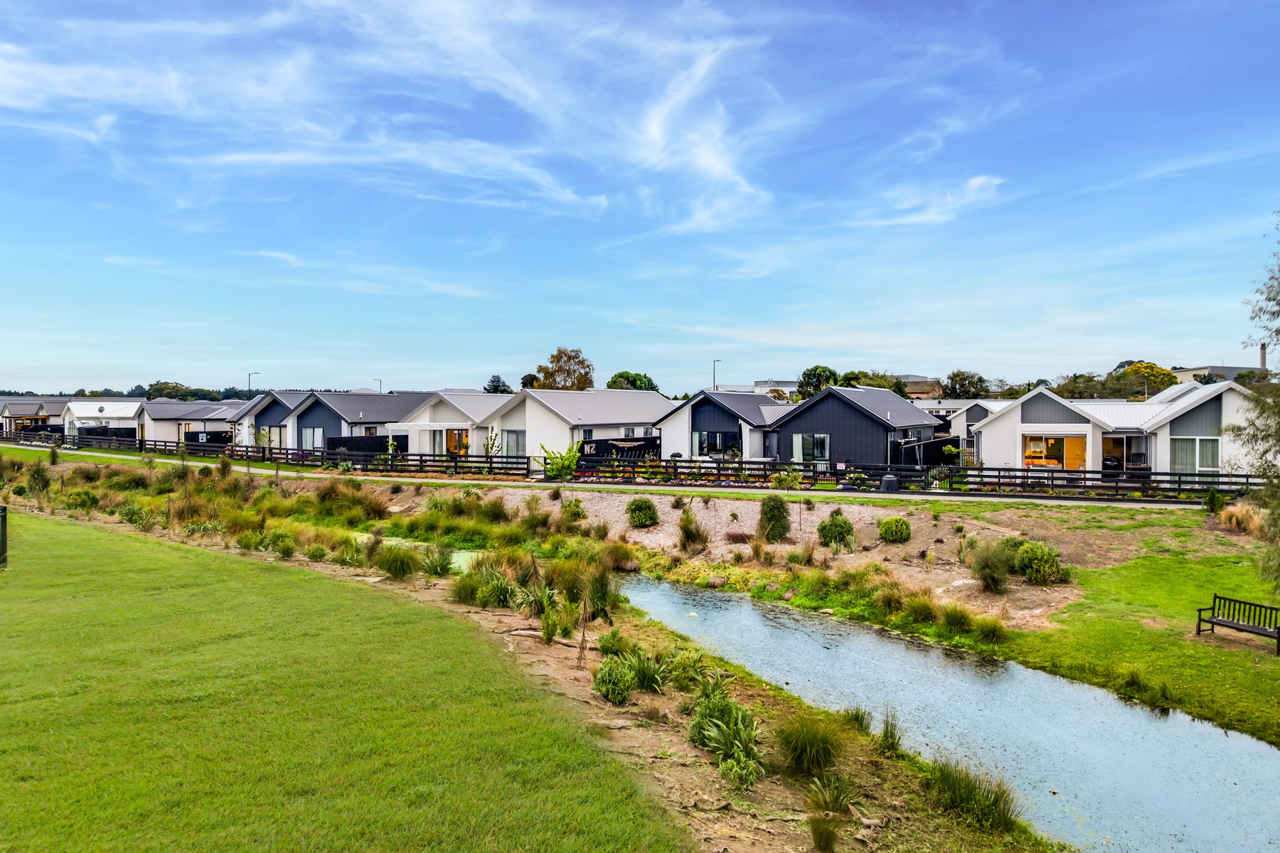 Elmbridge Mews — homes along the stream, a finished community